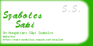 szabolcs sapi business card
